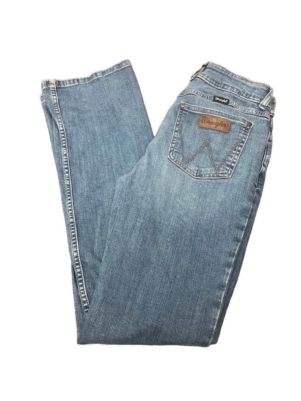 Wrangler Retro Mae Womens Bootcut Jeans Size 5 x 34 Mid Rise Blue Denim Stretch